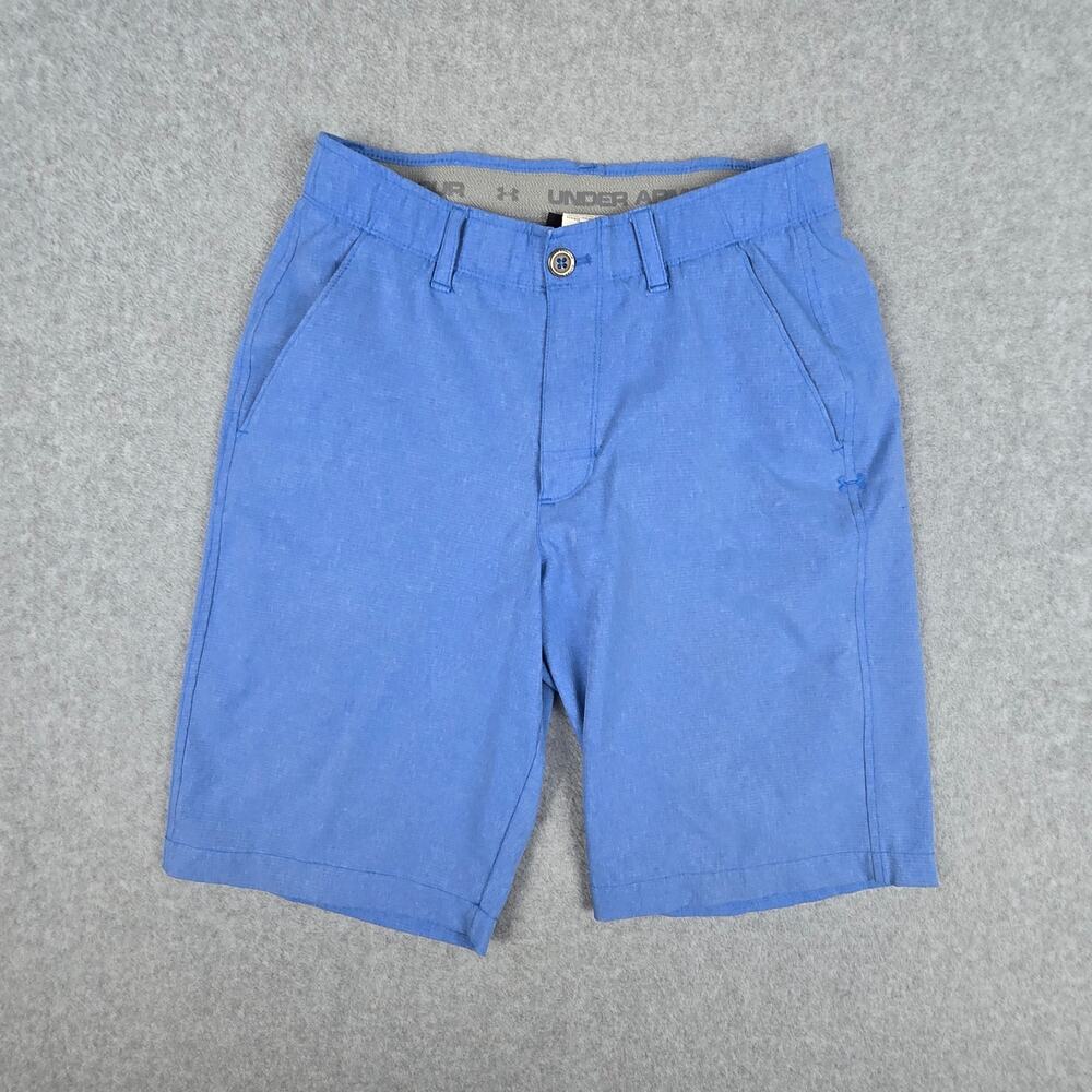 Under Armour Mens 30 Blue Flat Front HeatGear Chino Style Shorts